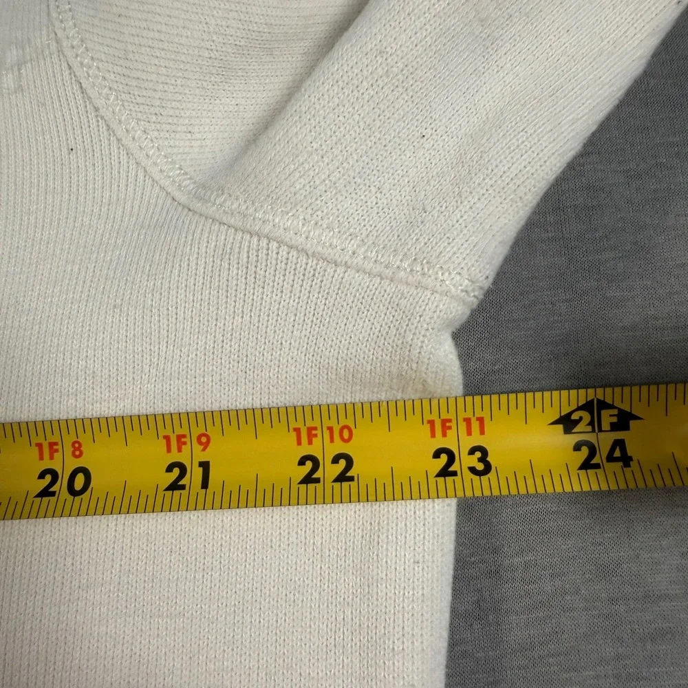 Tommy Bahama Relax Mens Medium Off White Cream 1/4 Zip Cotton Pullover Sweater